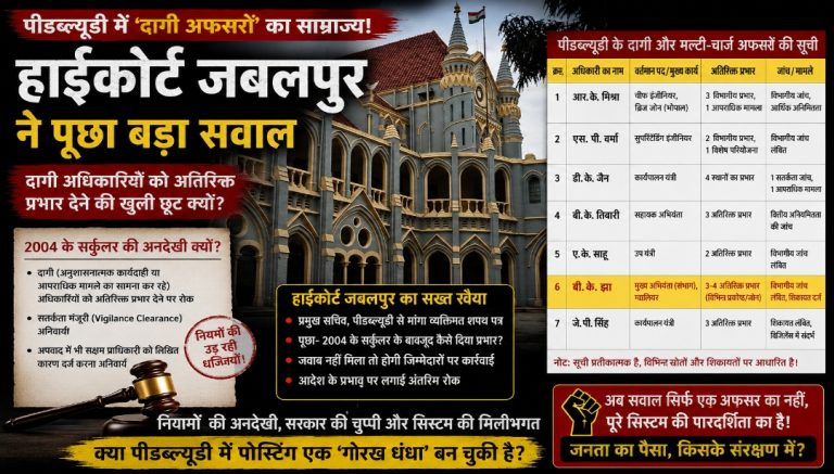 एम.पी.पीडब्ल्यूडी में “दागी अफसरों” का राज?