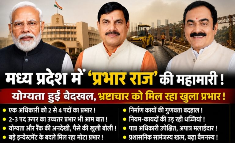 “प्रभार राज” की महामारी: क्या मध्य प्रदेश का प्रशासन योग्यता से नहीं, बोली और ‘सेटिंग’ से चलेगा?